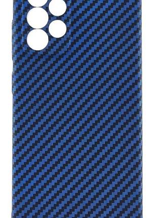 Чехол air carbon для samsung galaxy a52 / a525 бампер пластик синий