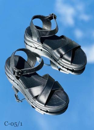 Босоніжки натур шкіра / натур замш чорні 36-43р всі кольори