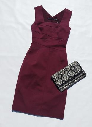 Бордове обтисле щільне плаття karen millen