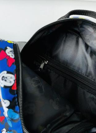 Дитячий шкільний рюкзак міккі маус стильний портфель з принтом світловідбиваючий унісекс синій7 фото