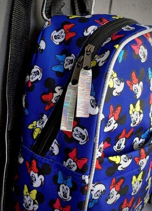 Дитячий шкільний рюкзак міккі маус стильний портфель з принтом світловідбиваючий унісекс синій5 фото