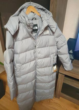 Сірий пуховік north face7 фото