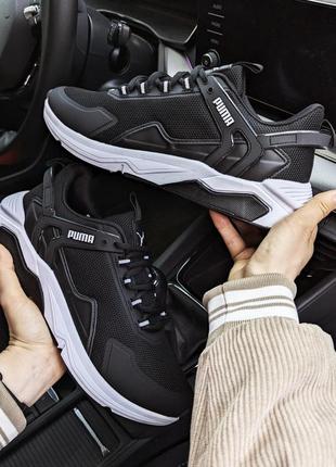 🔥чоловічі кросівки puma чорні з білим2 фото