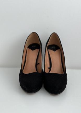 Черные замшевые туфли лодочки h&amp;m 40-41 размера2 фото
