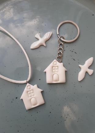 Подвеска с домиком ручной работы / брошка с домом / дом подвеска брошь дом из...