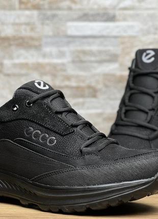 Мужские кожаные кроссовки waterproof black