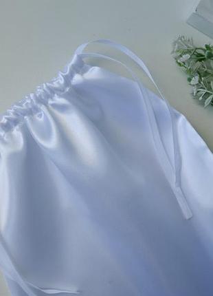 Еко мішечок атласний 30*25 мішок для зберігання пакування речей подарунків білий