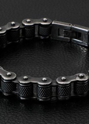 Чоловічий браслет shop4all із нержавіючої сталі у вигляді мотоциклетного ланцюга, чорний знижка!
