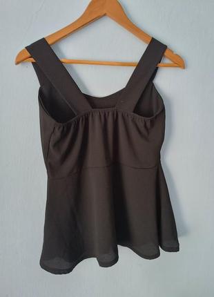 Блуза блузка чорна базова класична з баскою нова сток4 фото