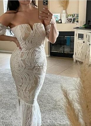 Богемна вечірня сукня плаття відкриті плечі в стилі ретро гетсбі 1920 prettylittlething