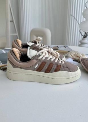 Adidas campus x bad bunny brown beige3 фото