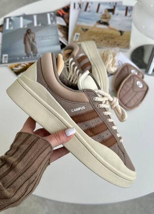 Adidas campus x bad bunny brown beige4 фото