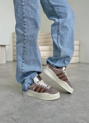 Adidas campus x bad bunny brown beige10 фото