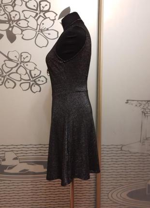 Брендовое нарядное люрексовое вискозное платье миди7 фото