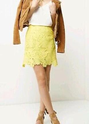 Юбка мини кружевная яркая river island