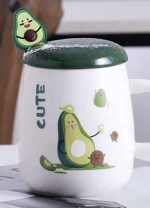 Чашка з кришкою та ложечкою