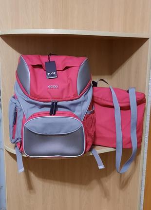 Рюкзак ecco back to school та сумка для змінного взуття шкільний рюкзак для дівчинки