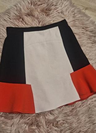 Юбка колорблок фактурная с воланами колокольчик оригинал zara5 фото