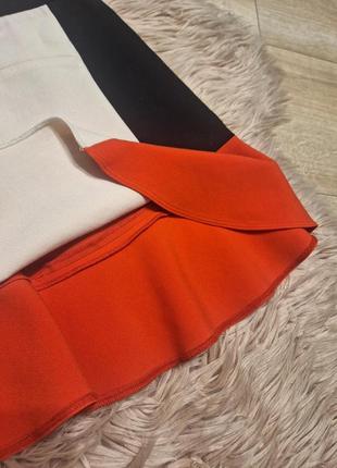 Юбка колорблок фактурная с воланами колокольчик оригинал zara6 фото