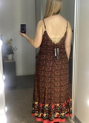 Ніжна натуральна максі сукня з відкритою спиною №3405 фото