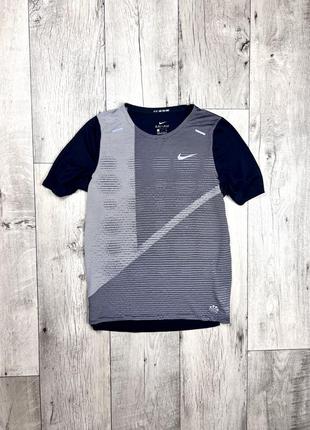 Nike running dri-fit футболка s размер женская спортивная серая оригинал