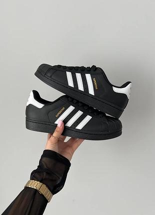 Adidas superstar black white женские кроссовки адидас суперстар черные10 фото