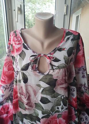 Брендовая вискозная блуза блузка большого размера мега батал4 фото