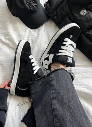 Dc sneakers black white женские кроссовки кеды8 фото