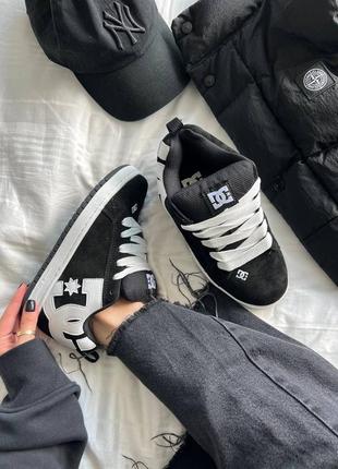 Dc sneakers black white женские кроссовки кеды7 фото