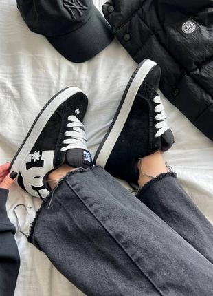 Dc sneakers black white женские кроссовки кеды6 фото