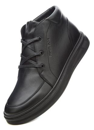 Чоловічі черевики 20131 чорні шкіра2 фото