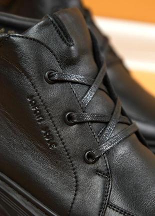 Чоловічі черевики 20131 чорні шкіра8 фото