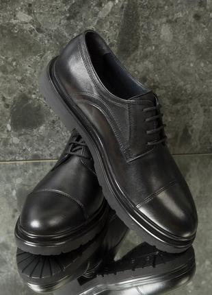 Чоловічі туфлі 16783 чорні шкіра7 фото