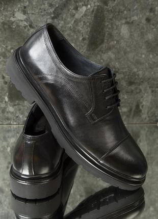 Чоловічі туфлі 16783 чорні шкіра8 фото