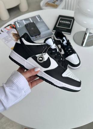 Nike dunk white black7 фото