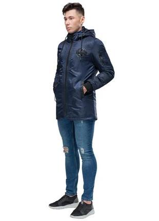Синя чоловіча молодіжна парка осінньо-весняна стандартної довжини модель 19740 (клад тільки 42(2xs))