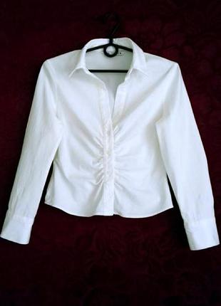 Белая облегающая рубашка на невысокий рост / блузка / біла сорочка блуза