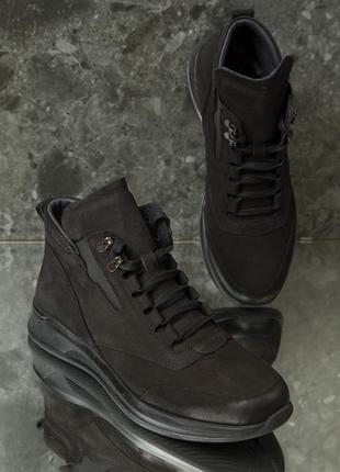 Чоловічі черевики 16792 чорні нубук6 фото