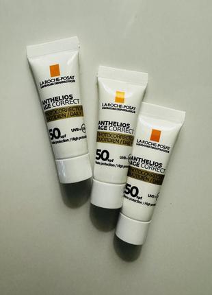 Антивіковий сонцезахисний засіб spf50 la roche-posay anthelios age correct spf50, 3 мл