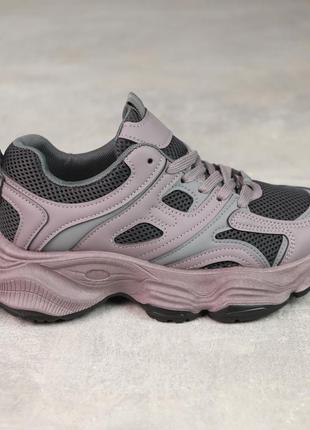 Кроссовки женские 588309 фиолетовые серые