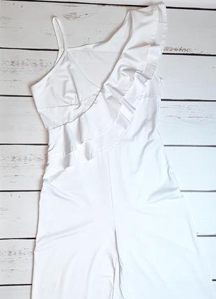 1+1=3 шикарный белый брючный комбинезон со свободными брюками, размер 46 - 483 фото