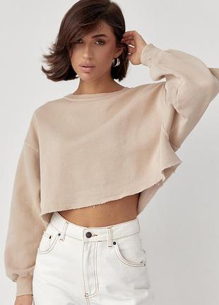 Жіночий укорочений світшот oversize 9