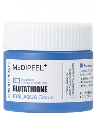 Зволожувальний крем-гель з глутатіоном для сяйва шкіри medi peel glutathione hyal aqua cream 50ml