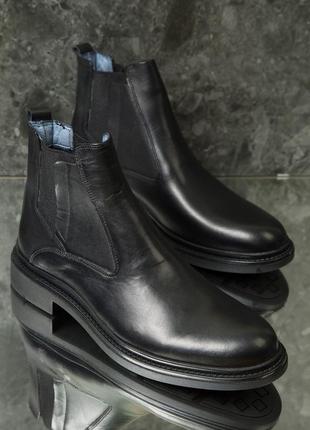 Чоловічі черевики 16977 чорні шкіра4 фото