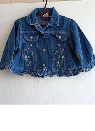 Джинсова курточка та плаття на 12-18 м комплект ціна за все2 фото