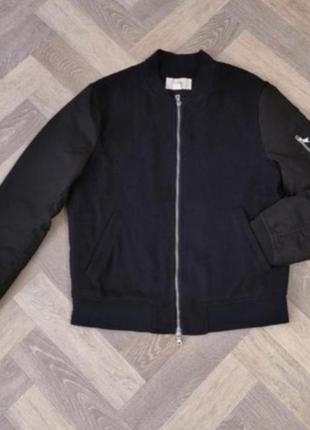 Теплый бомбер куртка 44-46р м h&amp;m стан идеален как новый на синтепоне оверсайз