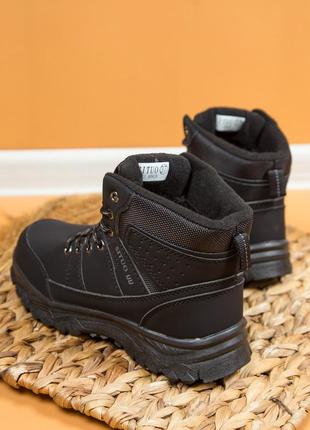 Дитячі черевики 20937 чорні текстиль штучна шкіра9 фото