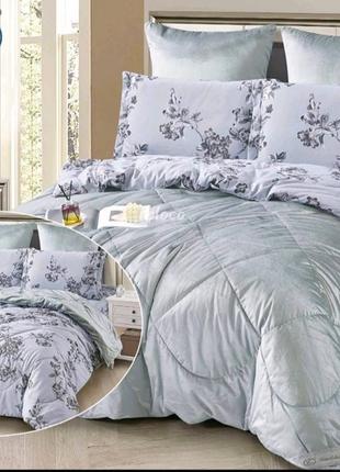 Комплект постільної білизни з літньою ковдрою фланель/велюр