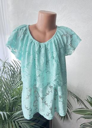 Ажурная кружевная майка футболка блузка  размер xs, s