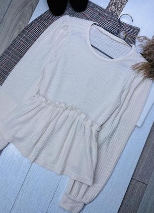 Молочна легка блуза shein m блуза з  відрізною талією